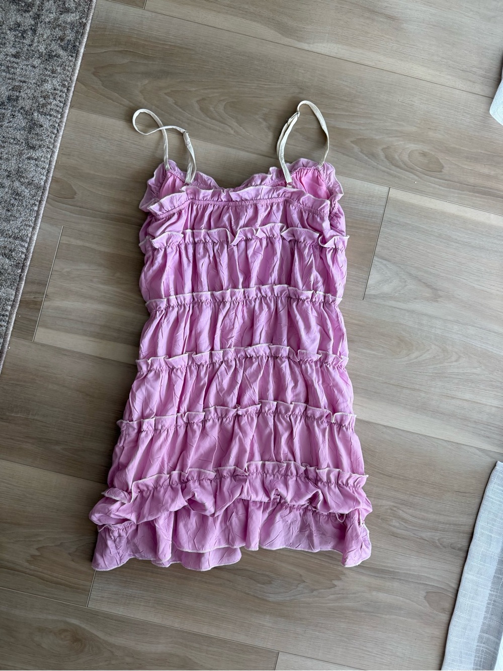 Pink Ruffle Spaghetti Strap Dress - Picture 3 of 4